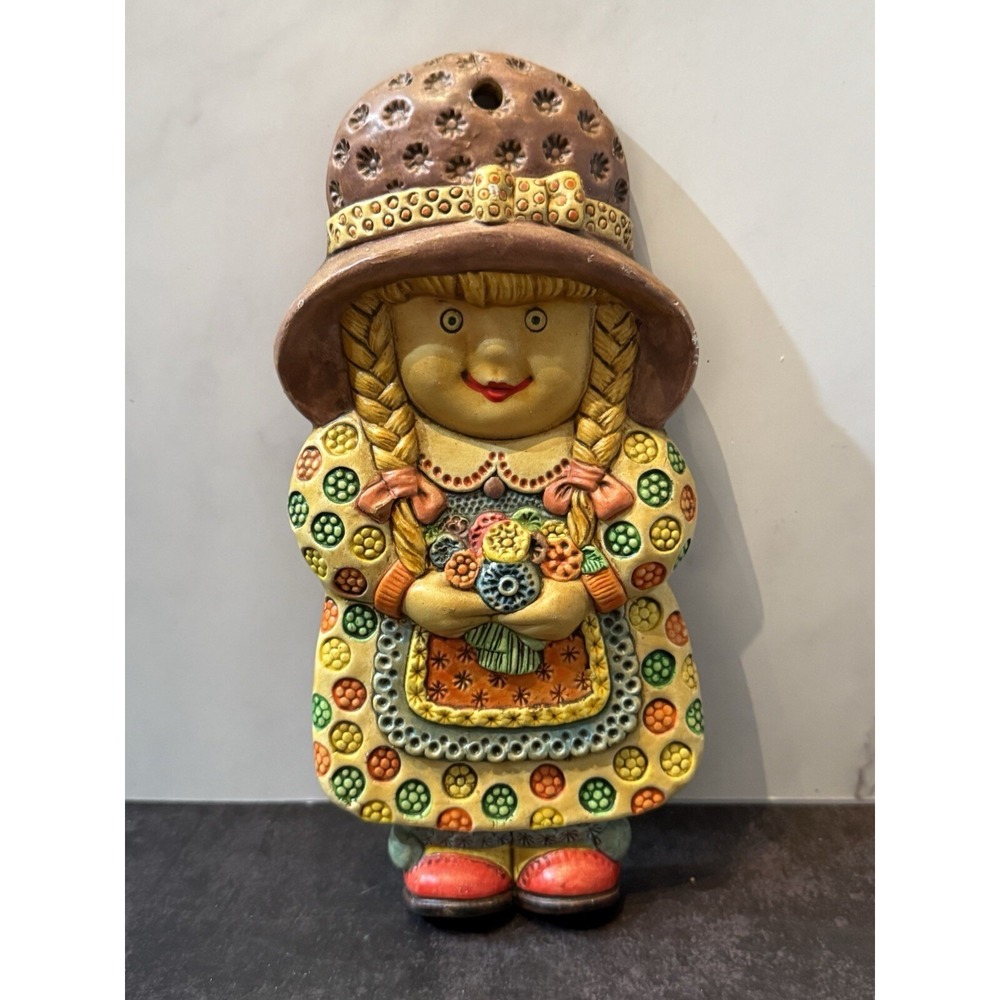 Vintage Convent of Jesus Maria Ceramic Girl Figurine 7 3/4" tall x 3 3/4" Wide